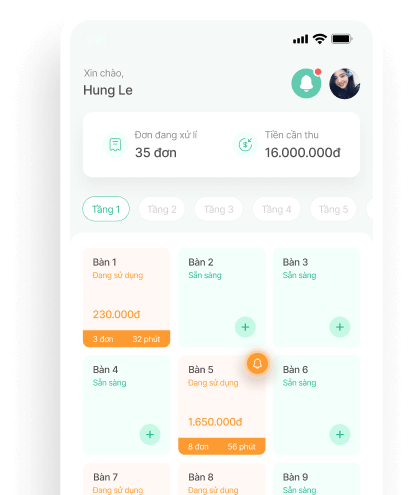 pos table management ui screen mockup